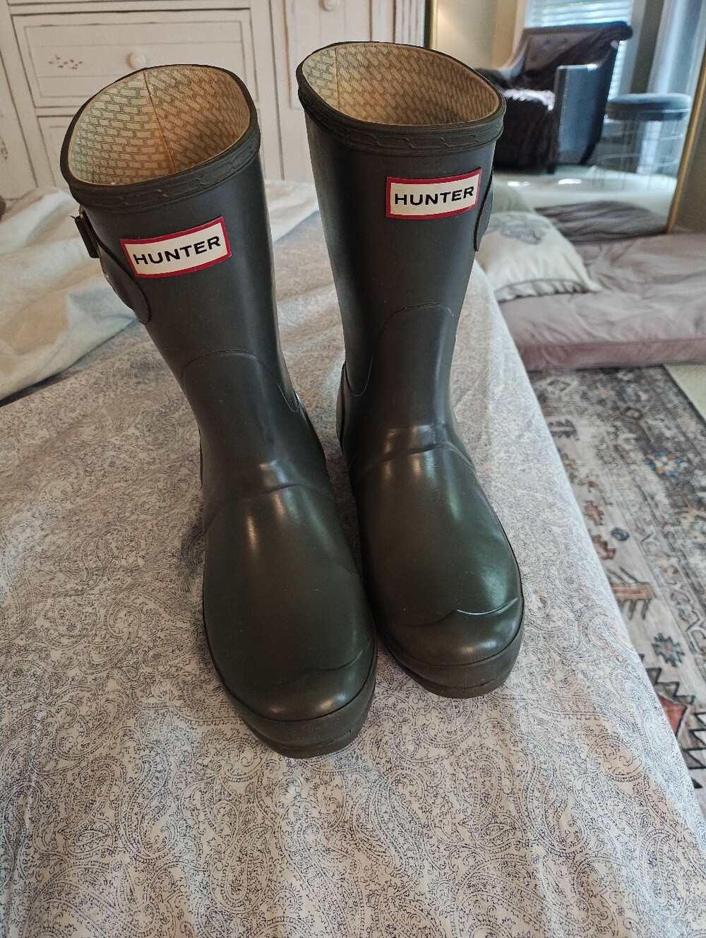 Hunter Boots Dark Grey Wellies Rubber Boots 5M/6F, EU 37